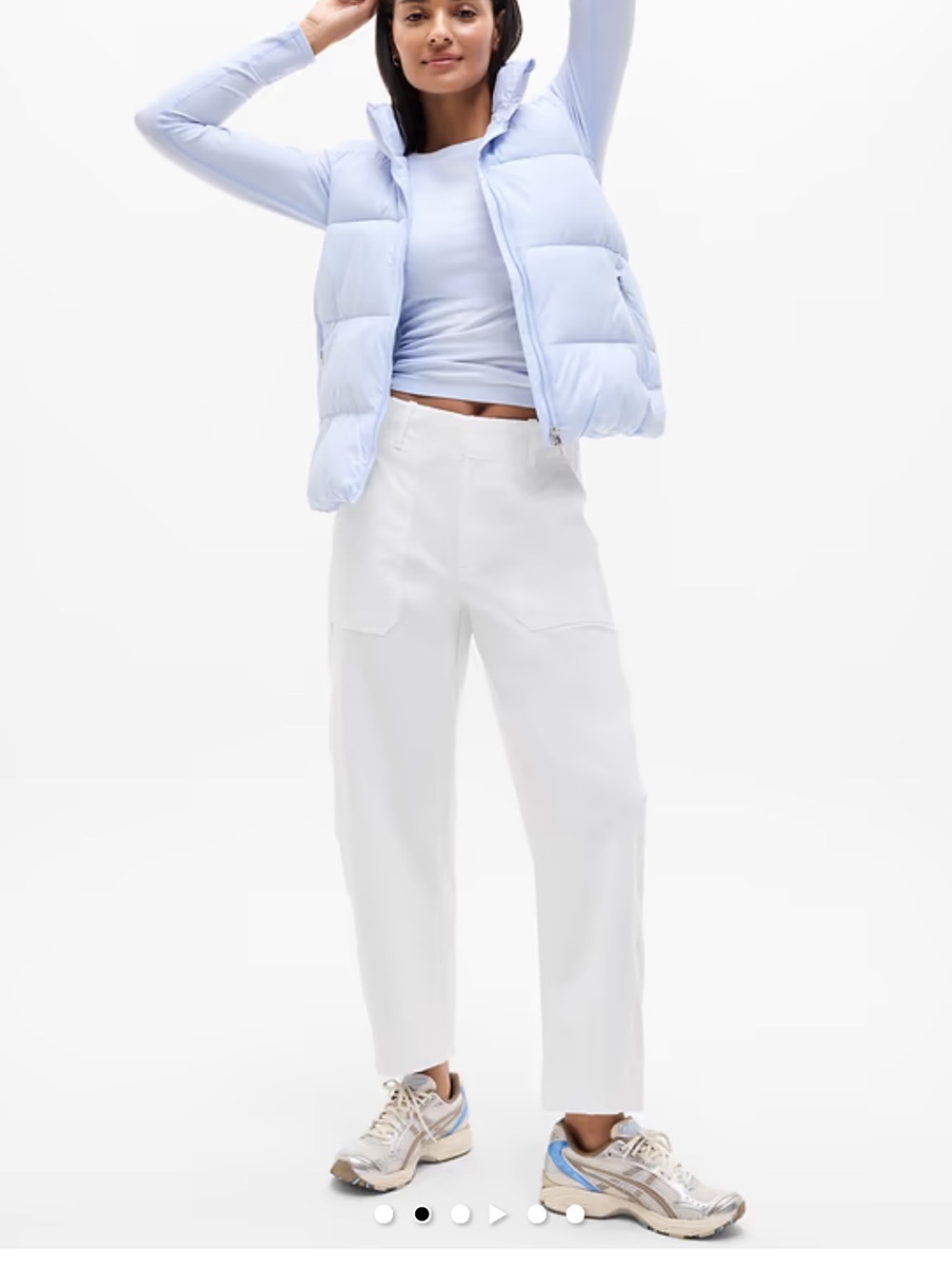 Athleta White Cropped Straight-Leg Utility Pants